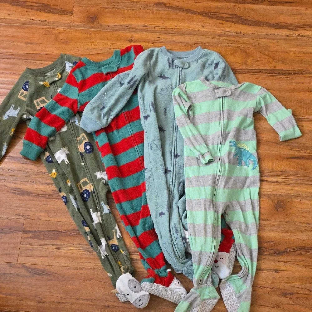 Carter's Green and Red Footies One Piece